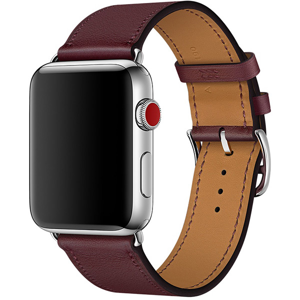 بند اپل واچ 3 هرمس زنانه 38 میلیمتری مدل Bordeaux Swift Leather Single Tour 5 بند اپل واچ 3 هرمس زنانه 38 میلیمتری مدل Bordeaux Swift Leather Single Tour - تصویر 5