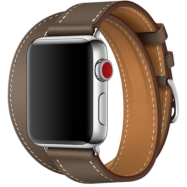 بند اپل واچ 3 هرمس زنانه 38 میلیمتری مدل Etoupe Swift Leather Double Tour 3 بند اپل واچ 3 هرمس زنانه 38 میلیمتری مدل Etoupe Swift Leather Double Tour - تصویر 3