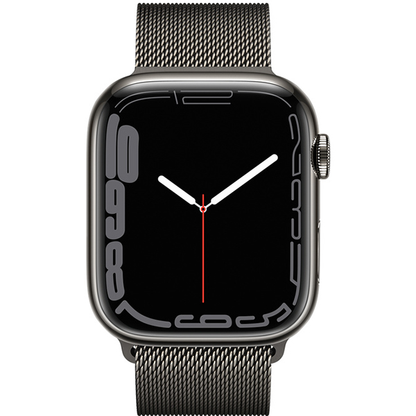Apple Watch Series 7 Cellular Graphite Stainless Steel Case with Graphite Milanese Loop 45mm 3