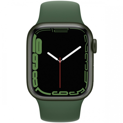 Apple Watch Series 7 Green Aluminum Case with Clover Sport Band 41mm 1