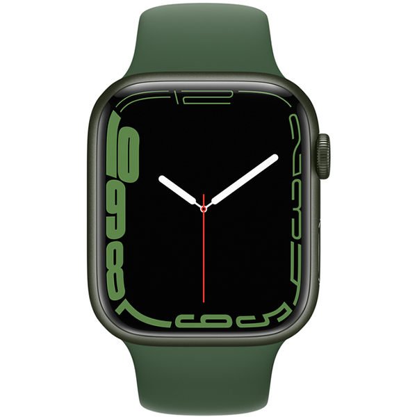 Apple Watch Series 7 Green Aluminum Case with Clover Sport Band 45mm 2
