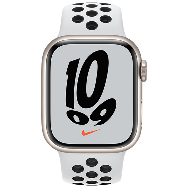 Apple Watch Series 7 Starlight Aluminum Case with Pure PlatinumBlack Nike Sport Band 41mm 1