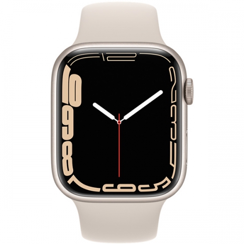 Apple Watch Series 7 Starlight Aluminum Case with Starlight Sport Band 45mm 2