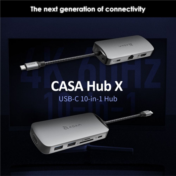 Adam Elements CASA HUB X USB C 3.1 10 port Hub Grey 2