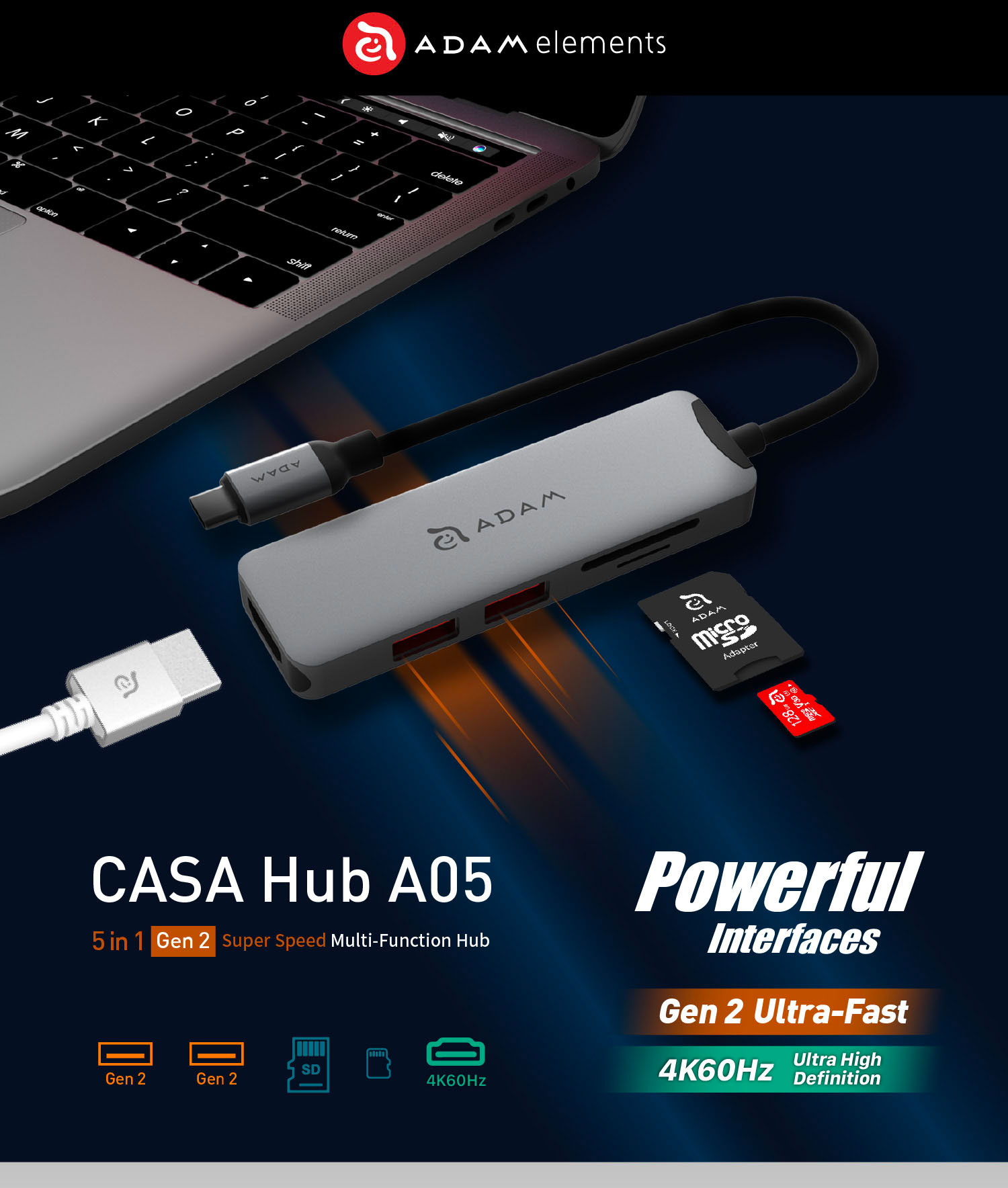 CASA HUB A05 USB C 3.1 Gen 2 5 in 1 Hub 1