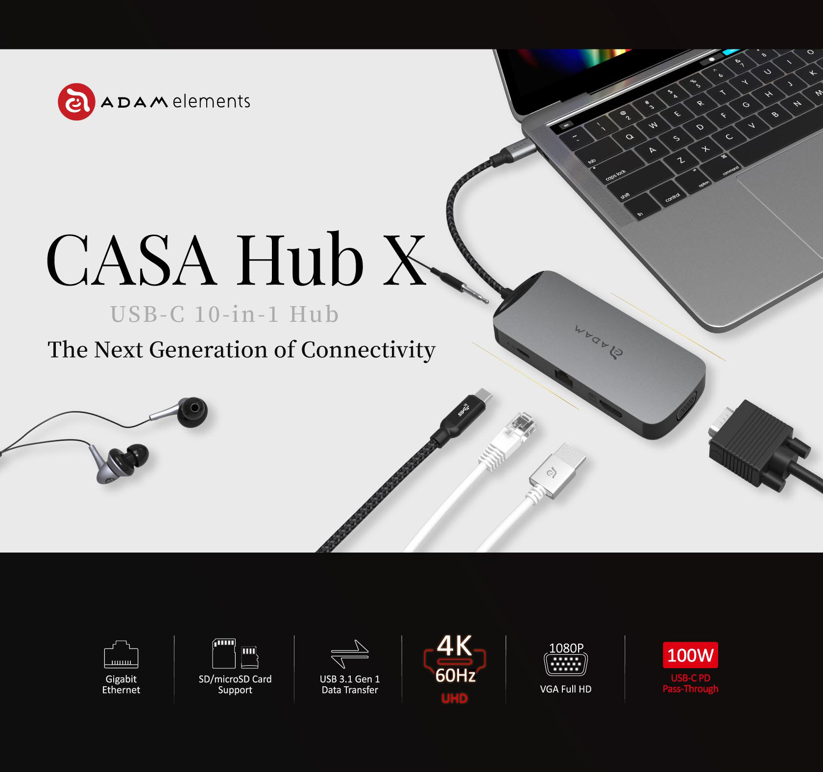 CASA HUB X USB C 3.1 10 in 1 Port Hub 1