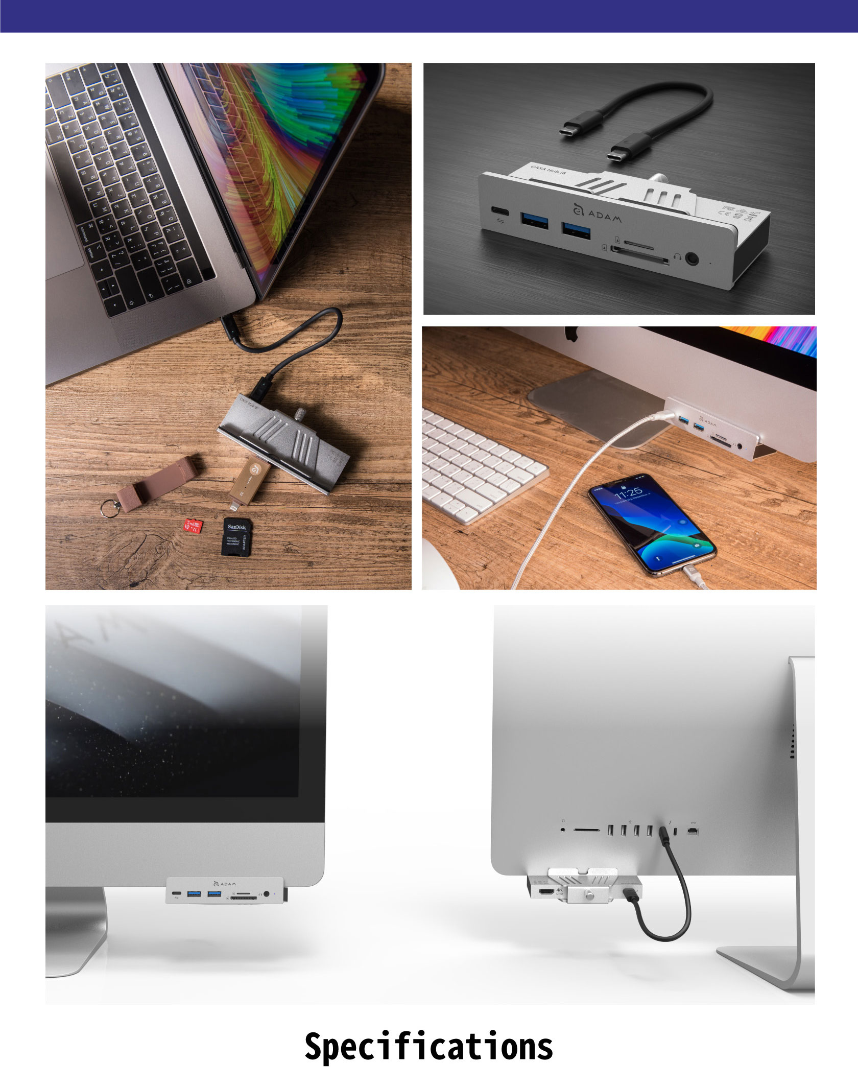 CASA HUB i8 USB C 3.1 8 port Hub for iMac M1 iMac iMac Pro 10