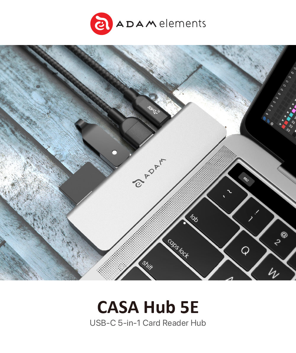 CASA Hub 5E USB C 5 in 1 SD 3.0 Card Reader Hub 1
