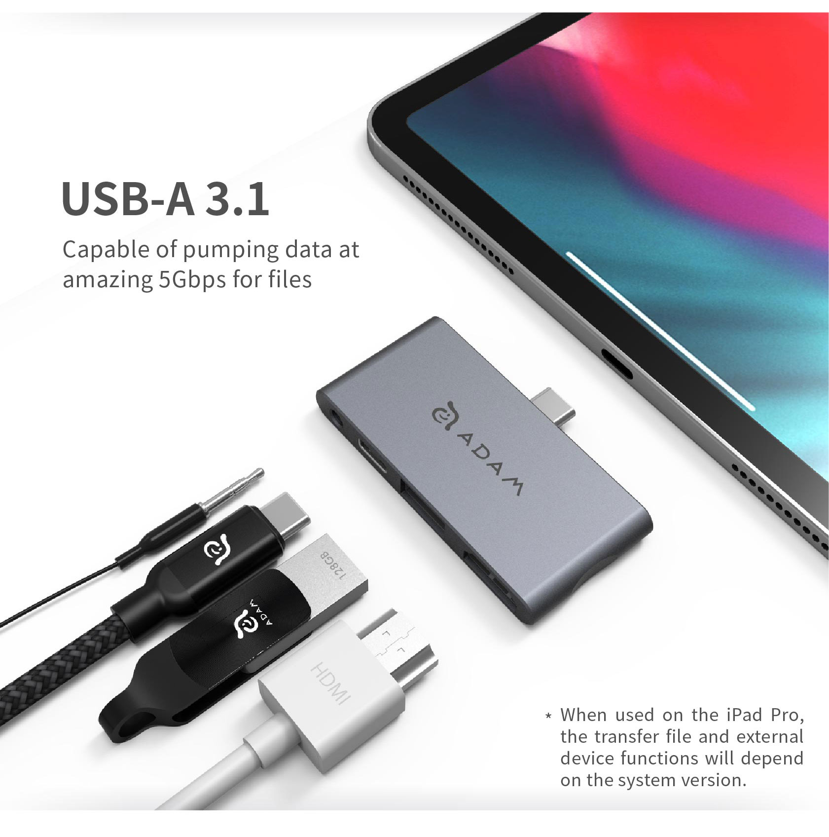 CASA Hub i4 USB 3.1 USB Type C USB C 4 Port Hub for iPad Pro 7