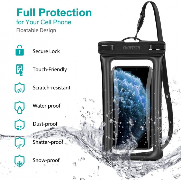 CHOETECH Floating Waterproof Case with Armband Neck Strap 2Pack 2