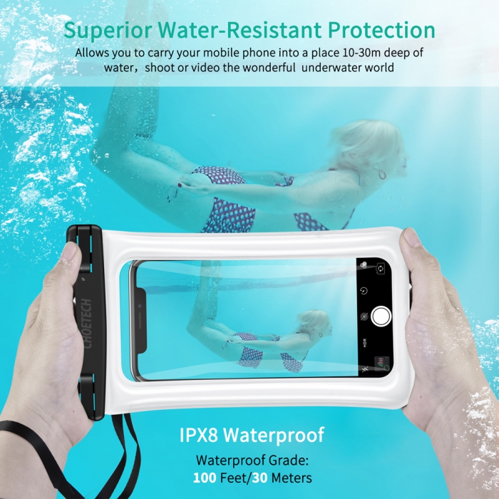 CHOETECH Floating Waterproof Case with Armband Neck Strap 2Pack 4