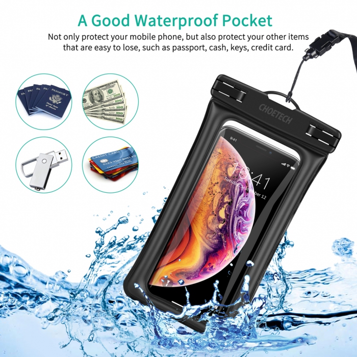 CHOETECH Floating Waterproof Case with Armband Neck Strap 2Pack 8