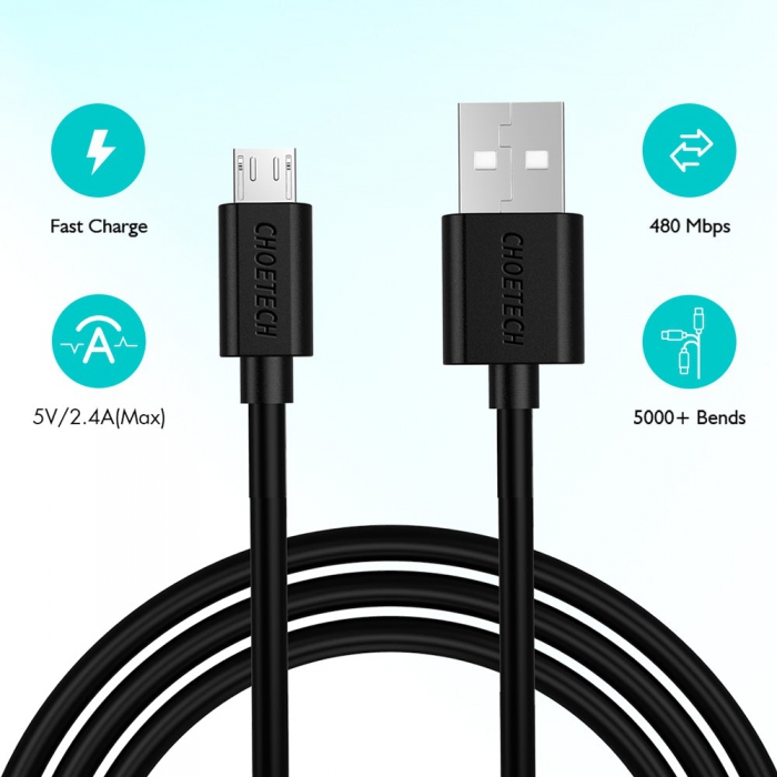 CHOETECH USB A to Micro USB Cable AB003 2
