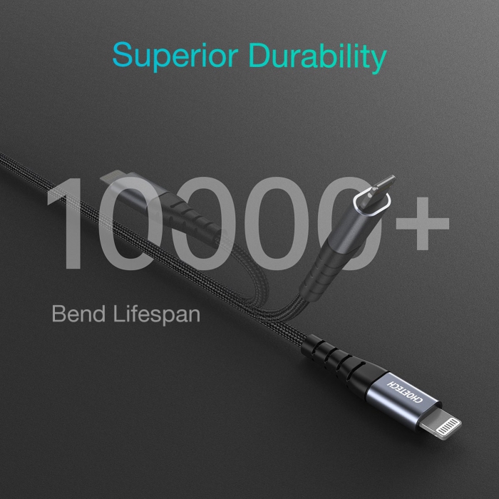 کابل CHOETECH چویتِک تبدیل USB-C به Lightning طول 1.2 متری 3 آمپر مدل IP0039 - تصویر 5