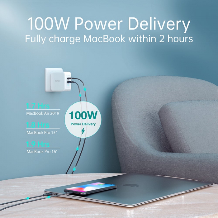 CHOETECH Wall Charger 100W Quick Charge PD6008 4