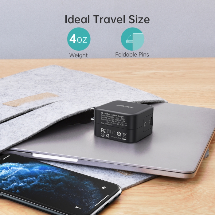 شارژر CHOETECH چویتِک 61 وات شارژ سریع پورت USB-C مدل Q6006 - تصویر 2