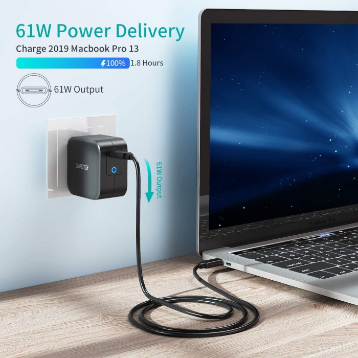 شارژر CHOETECH چویتِک 61 وات شارژ سریع پورت USB-C مدل Q6006 - تصویر 9