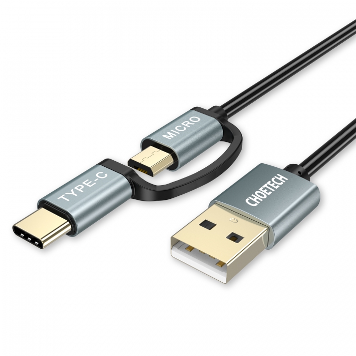 CHOETECH XAC 0012 2 in 1 USB Type CMicro USB Cable 3