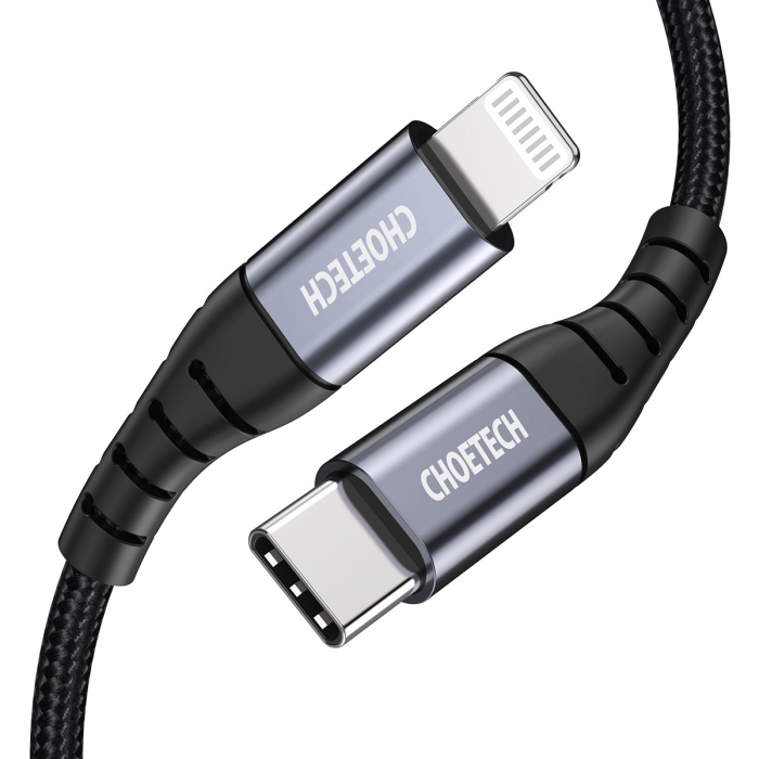 Choetech IP0042 USB C To Lightning Nylon Braided MFI Cable 3m 7