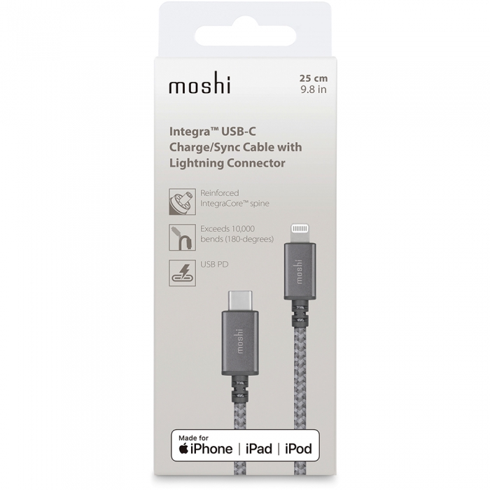 Moshi Integra USB C to Lightning Cable 0.25m Gray 4