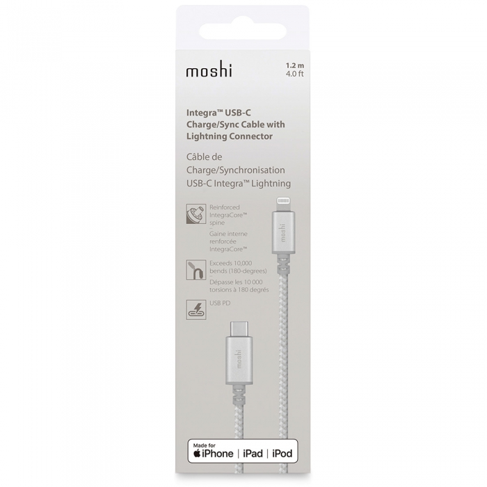 Moshi Integra USB C to Lightning Cable 1.2m Gray 12