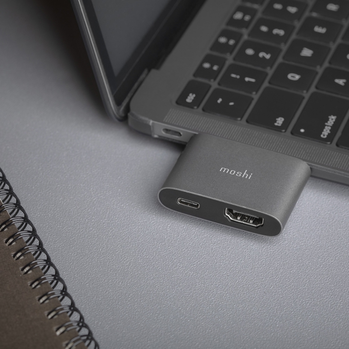 Moshi USB C to HDMI with Charging Adapter Titanium Gray 1