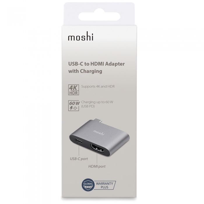 Moshi USB C to HDMI with Charging Adapter Titanium Gray 12