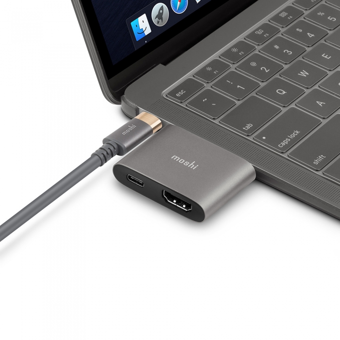 Moshi USB C to HDMI with Charging Adapter Titanium Gray 2