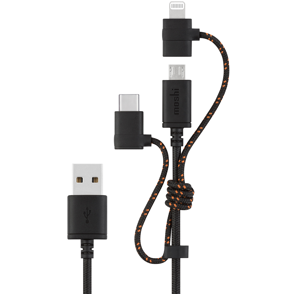 Moshi Universal Charging Lightning Cable Micro USB USB C 3 in 1 3