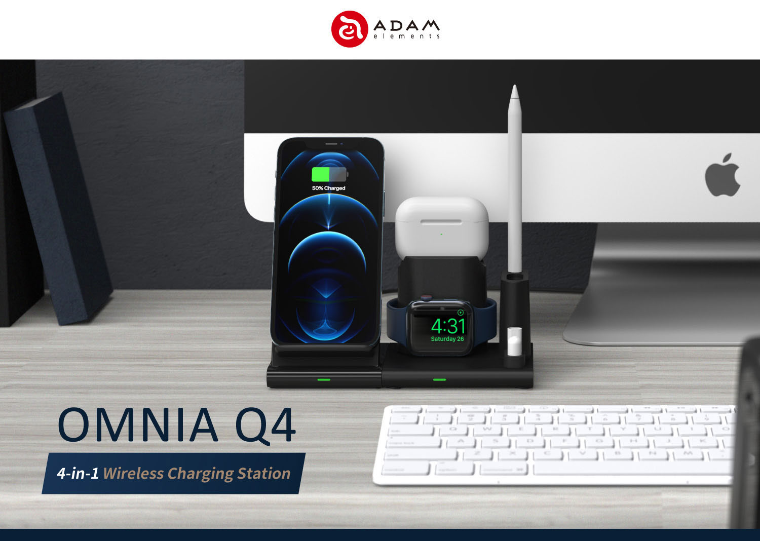 OMNIA Q4 15W 4 in 1 Wireless Charging Station No Adapter Included x 2 1