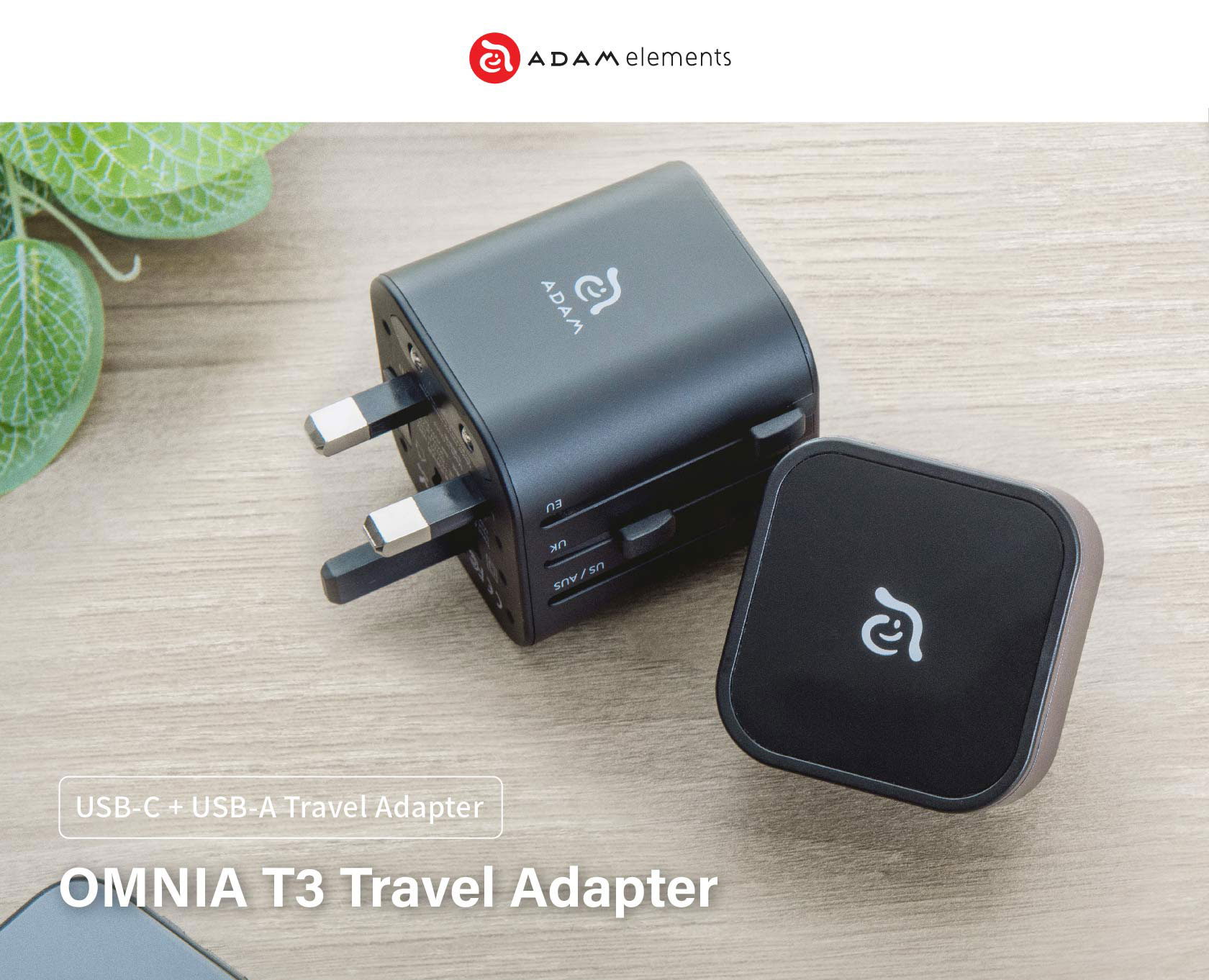 OMNIA T3 Universal Travel Adapter 1