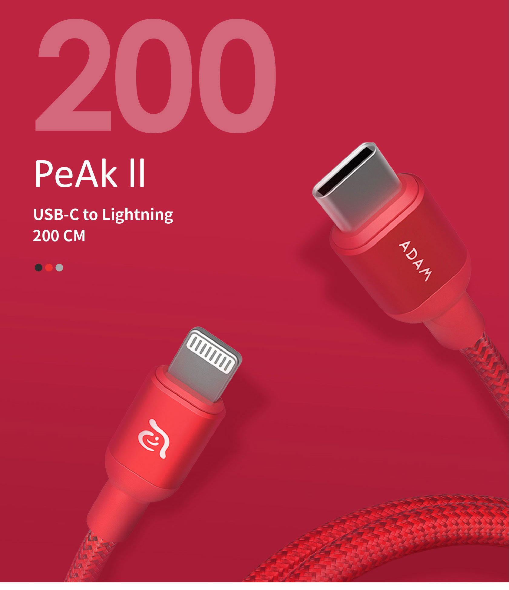 PeAk II C300B USB C to Lightning Cable Black 2