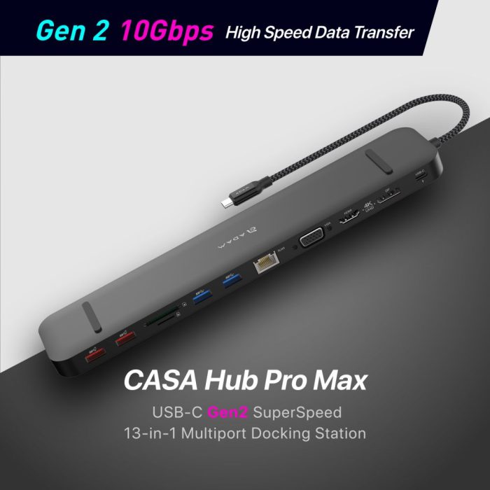 CASA HUB Pro Max USB C 3.1 Gen 2 4K60Hz 13 in 1 Hub 17