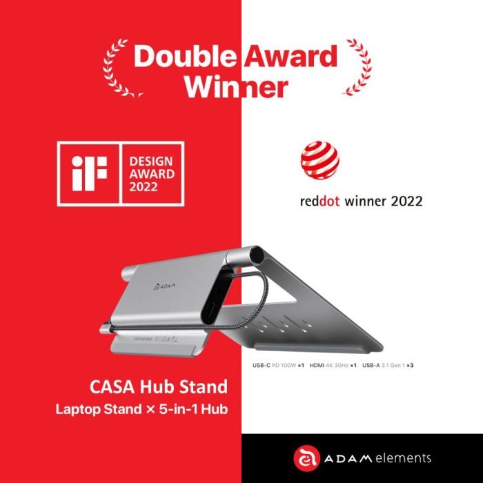 CASA HUB Stand USB C 5 in 1 Laptop Stand Hub 18