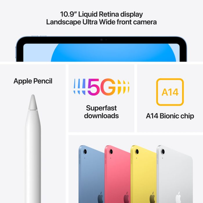 Apple 10.9 iPad 10th Gen Wi Fi 5G NR Blue 3