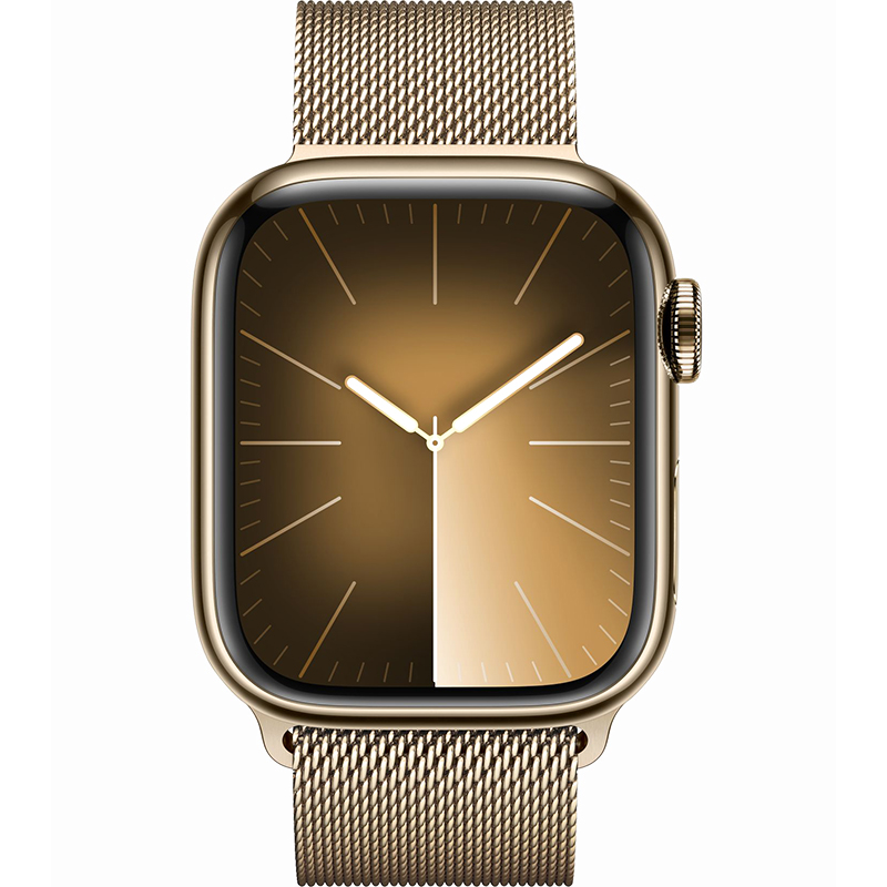 Apple Watch Series 9 GPS Cellular 41mm Gold Stainless Steel Case with Gold Milanese Loop Hiapple 2