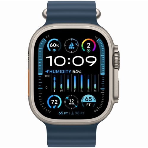 Apple Watch Ultra 2 Titanium Case with Blue Ocean Band 3