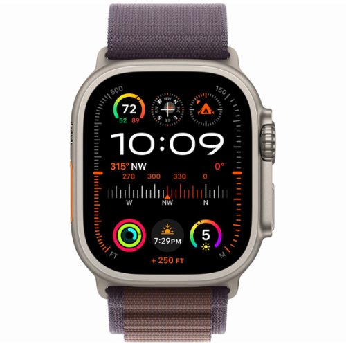 Apple Watch Ultra 2 Titanium Case with Indigo Alpine Loop 1