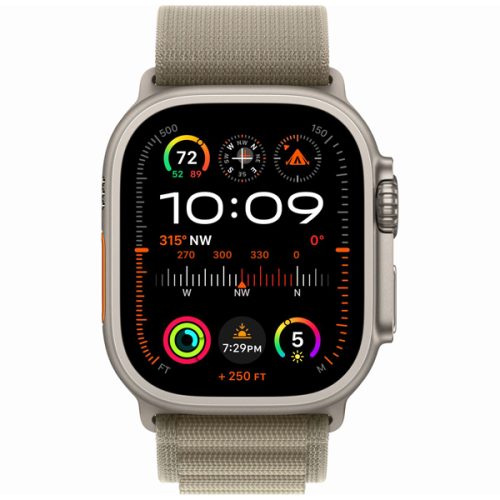 Apple Watch Ultra 2 Titanium Case with Olive Alpine Loop 1