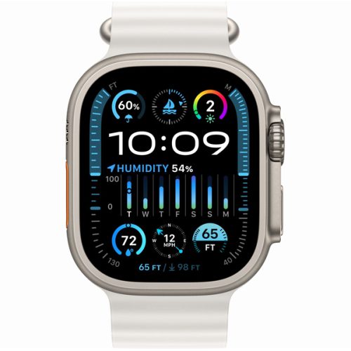 Apple Watch Ultra 2 Titanium Case with White Ocean Band 3