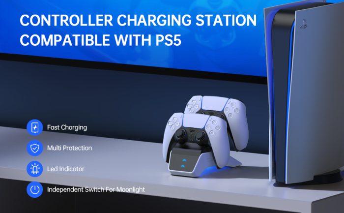 Choetech PS5 Dual Fast Charging Station with Power Adapter GM 02 6