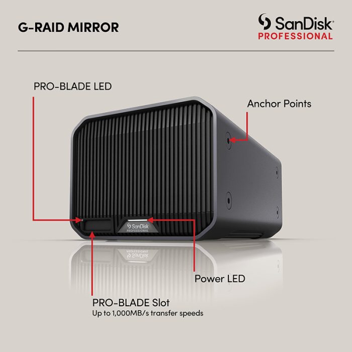SanDisk Professional G RAID Mirror 2 Bay RAID Array Thunderbolt 3 Hiapple 5