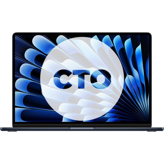 مک بوک ایر 15 اینچ 2024 سری M3 کاستوم پردازنده 8core - 10core حافظه رم 16 گیگابایت هارد 256 گیگابایت میدنایت Z1BV0006K
